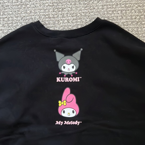 Kuromi Black Sweatshirt Sweatpants Set Sanrio Hello Kitty My Melody Jogger Top M - Picture 8 of 9